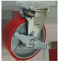 Mapp Caster 6"X2" Red Poly. on Iron Whl Swvl Caster W/ Top Lock Brake, 1200Lbs Cap 146PURB620SB